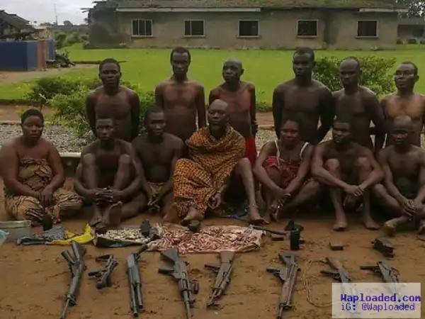 Photos: Two women and some men caught with arms and ammunition hidden inside a coffin